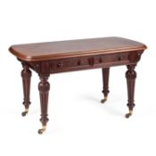 A MID-19TH CENTURY MAHOGANY LIBRARY TABLE