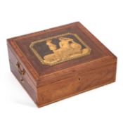 A REGENCY ROSEWOOD AND INLAID WORK BOX