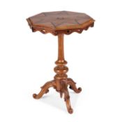 MASONIC INTEREST: A 19TH CENTURY INLAID TRIPOD TABLE
