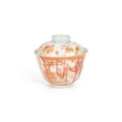 A CHINESE IRON-RED DECORATED PORCELAIN BOWL AND COVER