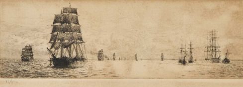 WILLIAM LIONEL WYLLIE (1851-1931) TIMBER SHIPS