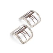 A PAIR OF GEORGE III SILVER SHOE BUCKLES