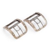 A PAIR OF GEORGE III SILVER SHOE BUCKLES