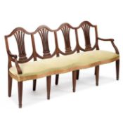 A HEPPLEWHITE STYLE MAHOGANY CHAIR-BACK SETTEE