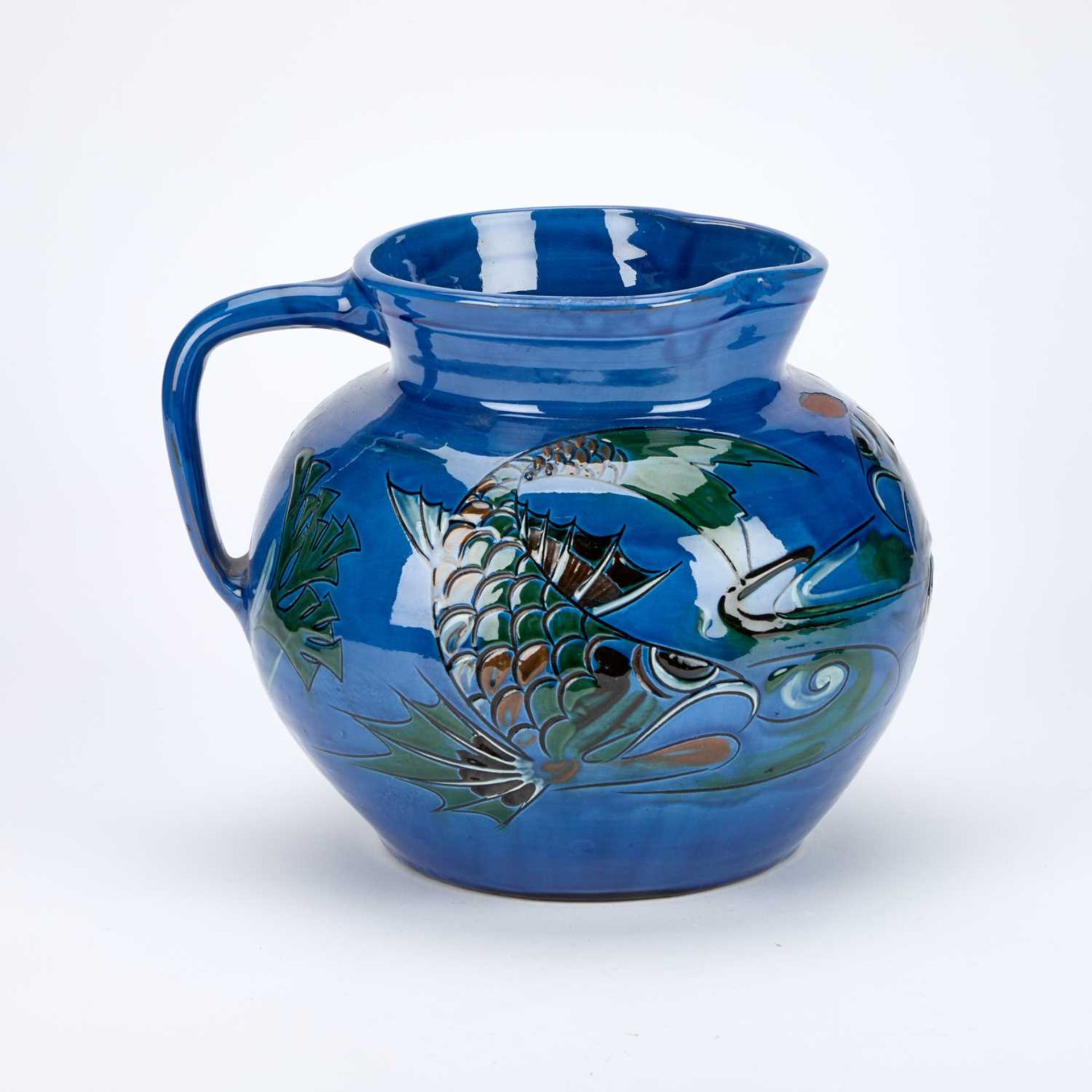 A C.H. BRANNAM POTTERY WASH BOWL AND JUG DATED 1911 - Bild 5 aus 6