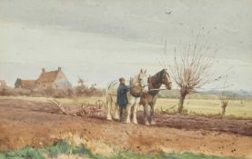 ERNEST GEORGE BEACH (SCOTTISH 1865-C. 1934) PLOUGHING