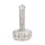 AN AMERICAN SILVER COLOGNE FLASK