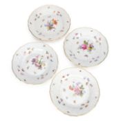 A SET OF FOUR MEISSEN PLATES 19TH CENTURY