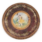AN UNUSUAL VICTORIAN PAINTED SLATE TABLE TOP