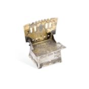 A 19TH CENTURY RUSSIAN SILVER-GILT THRONE SALT