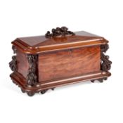 A LARGE 19TH CENTURY MAHOGANY CELLARETTE