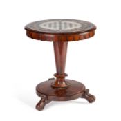 AN EARLY VICTORIAN SPECIMEN MARBLE AND ROSEWOOD CENTRE TABLE