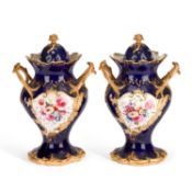 A PAIR OF STAFFORDSHIRE POTPOURRI VASES AND COVERS CIRCA 1841