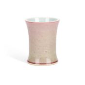 A CHINESE FLAMBE-GLAZED PORCELAIN BRUSH POT