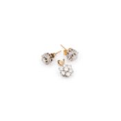 A PAIR OF 9 CARAT GOLD DIAMOND CLUSTER EARRINGS AND MATCHING PENDANT