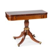 A REGENCY STRING-INLAID ROSEWOOD FOLDOVER TEA TABLE