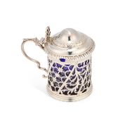 A LARGE GEORGE III IRISH SILVER MUSTARD POT