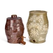 TWO 19TH CENTURY STONEWARE SPIRIT BARRELS