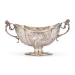 A LATE 19TH CENTURY DUTCH SILVER TWO-HANDLED BOWL