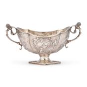 A LATE 19TH CENTURY DUTCH SILVER TWO-HANDLED BOWL