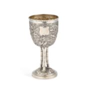 A 19TH CENTURY CHINESE SILVER GOBLET