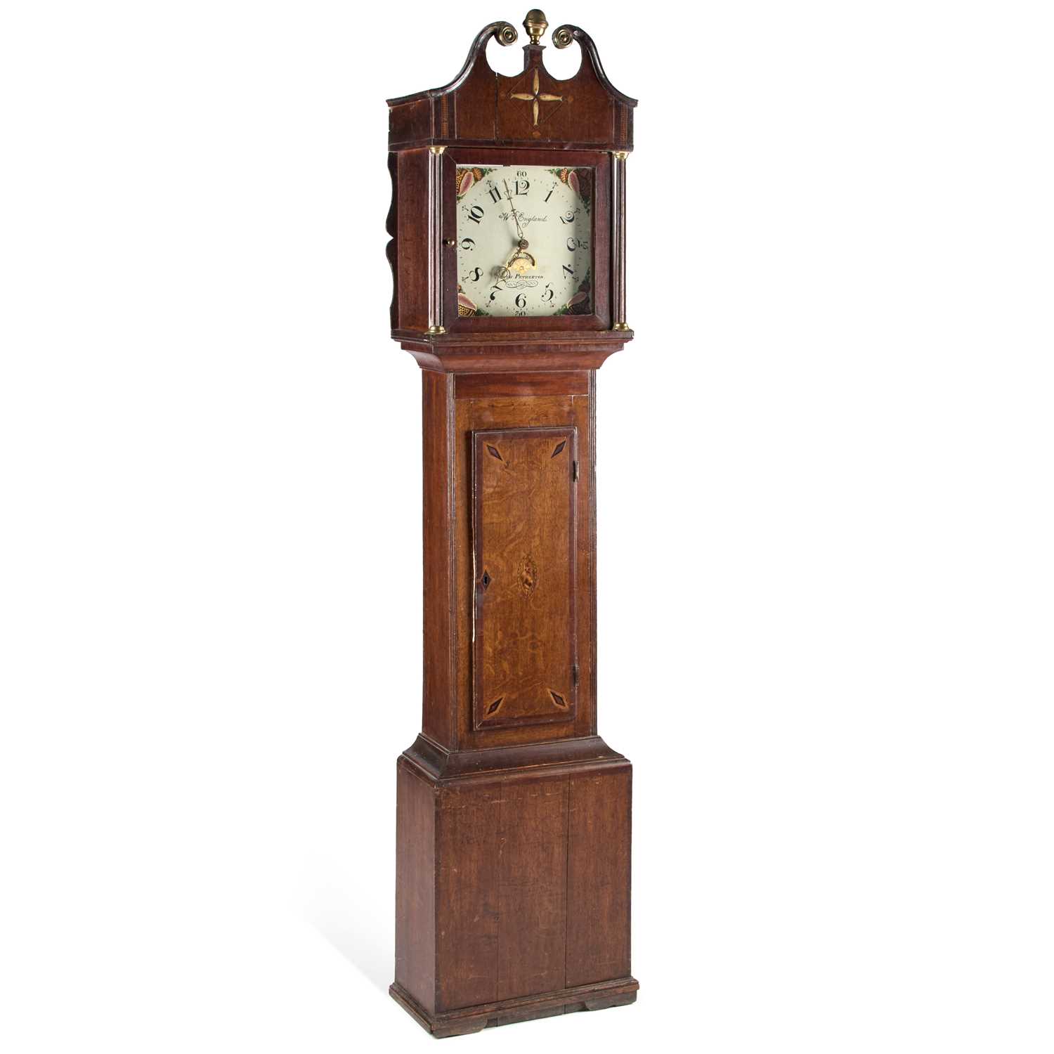 A SMALL EARLY 19TH CENTURY OAK 30-HOUR LONGCASE CLOCK SIGNED WM ENGLAND, NORTH PETHERTON