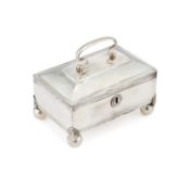 A 19TH CENTURY GERMAN SILVER SUGAR BOX