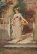 JOHN SCOTT (1849-1919) LADY WITH DOVES