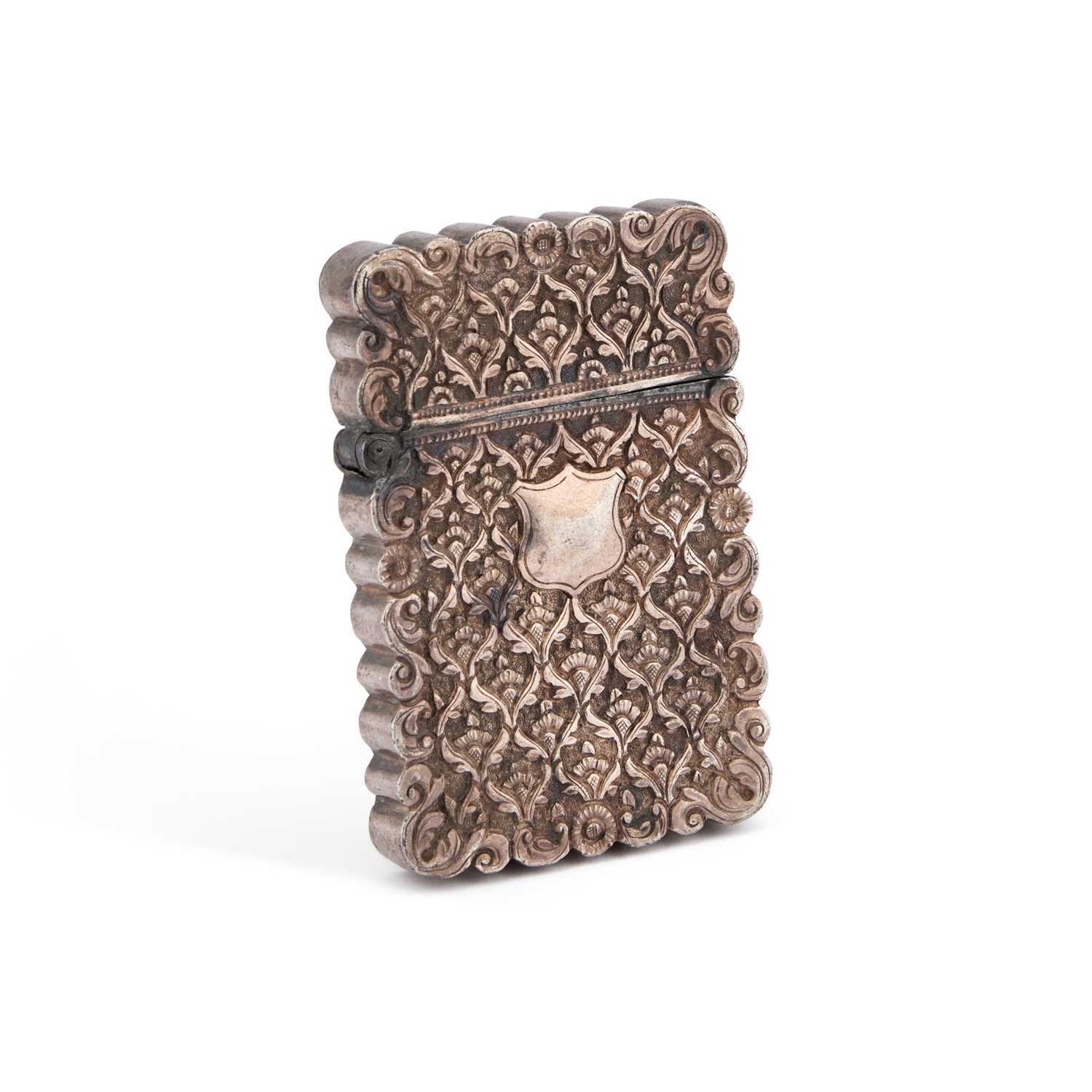 A 19TH CENTURY INDIAN SILVER CARD CASE