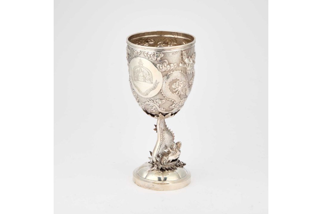 A 19TH CENTURY CHINESE SILVER GOBLET - Image 2 of 2