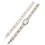 A LADY'S BROOKS & BENTLEY BRACELET WATCH AND MATCHING BRACELET