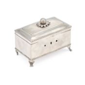 A 19TH CENTURY GERMAN SILVER SUGAR BOX