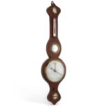 AN INLAID MAHOGANY WHEEL BAROMETER SIGNED J. GUGERI, BOSTON, CIRCA 1830-40