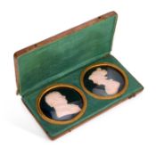 AFTER LEONHARD POSCH (1750-1831) A PAIR OF SULPHIDE PORTRAIT PLAQUES