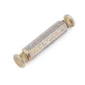 A 19TH CENTURY INDIAN SILVER-GILT DOUBLE-ENDED SCENT BOTTLE
