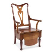 A 19TH CENTURY MAHOGANY COMMODE CHAIR