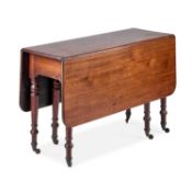A 19TH CENTURY MAHOGANY GATELEG DINING TABLE