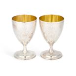 A PAIR OF GEORGE III IRISH SILVER GOBLETS