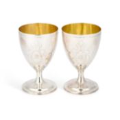 A PAIR OF GEORGE III IRISH SILVER GOBLETS