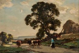 OWEN BOWEN (STAITHES GROUP 1873-1967) HERDING THE COWS