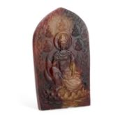 A CHINESE CARVED PLAQUE