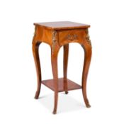 A FRENCH FLORAL MARQUETRY SIDE TABLE