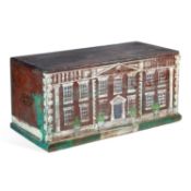 A POLYCHROME PAINTED 'COUNTRY HOUSE' BLANKET BOX