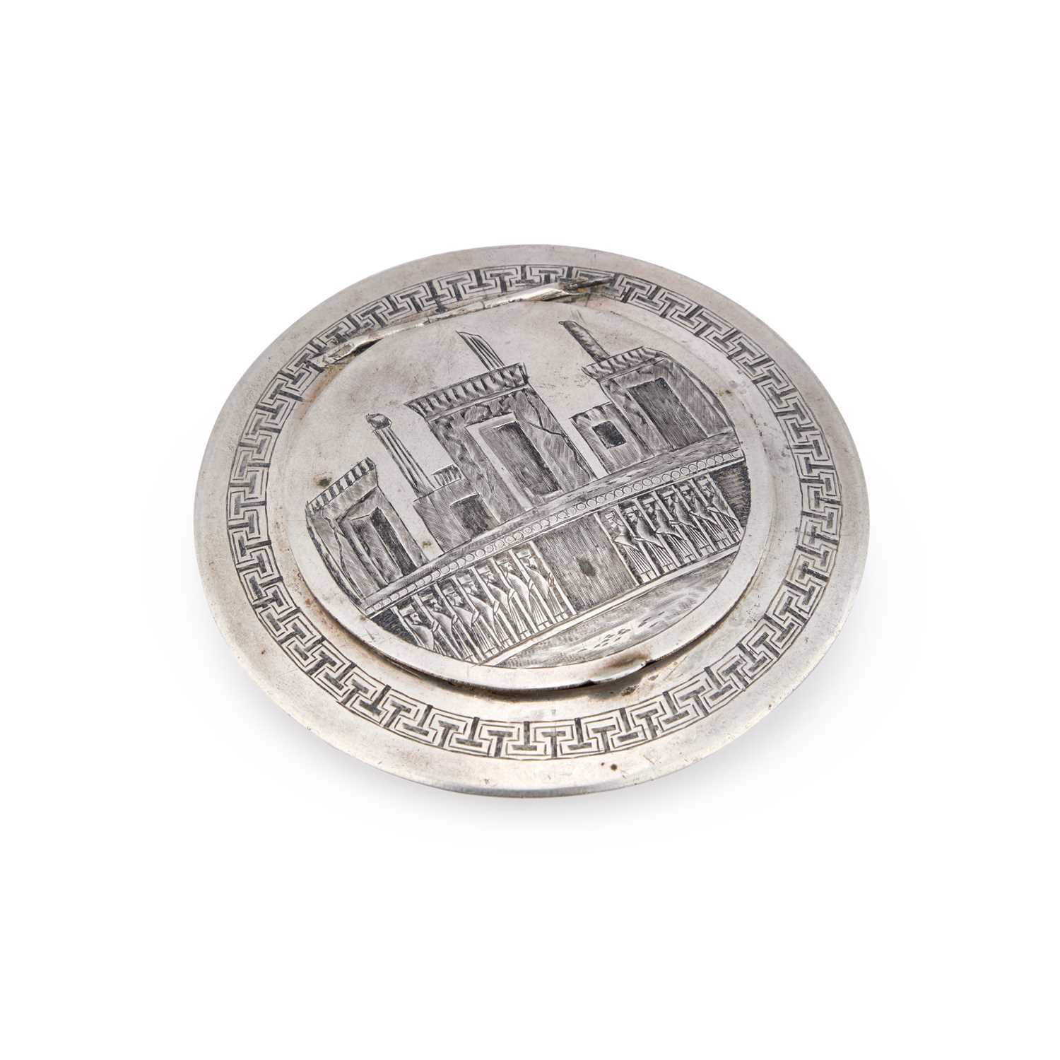 A PERSIAN SILVER COMPACT