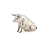 A 19TH CENTURY GERMAN SILVER MODEL OF A PIG