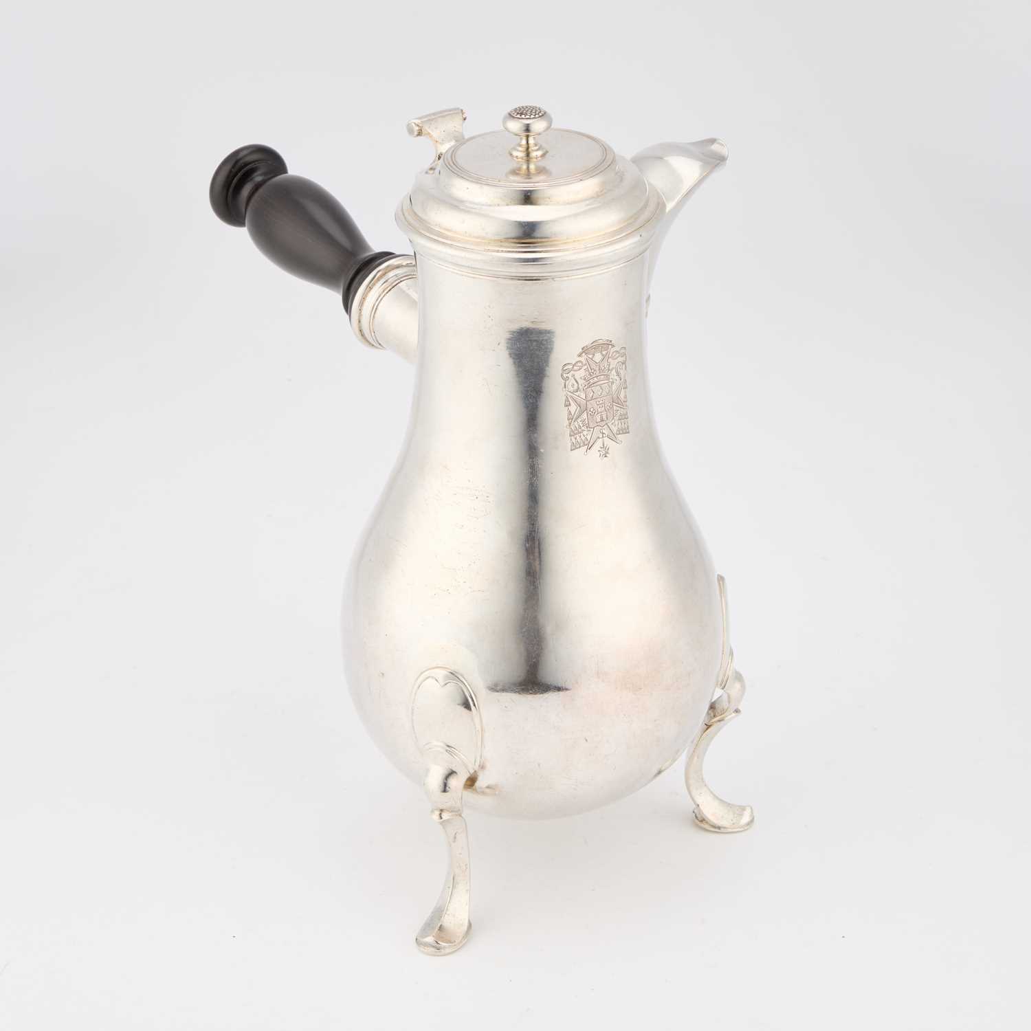 A LOUIS XVI SILVER SIDE-HANDLED COFFEE POT - Image 2 of 2
