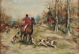 EARLY 20TH CENTURY ENGLISH SCHOOL HUNT SCENE