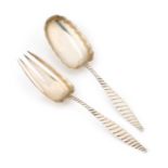 A PAIR OF AMERICAN STERLING SILVER SALAD SERVERS