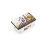 AN 18TH CENTURY SOUTH STAFFORDSHIRE ENAMEL SNUFF BOX
