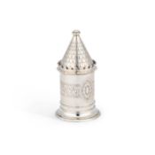 A GERMAN SILVER INKWELL